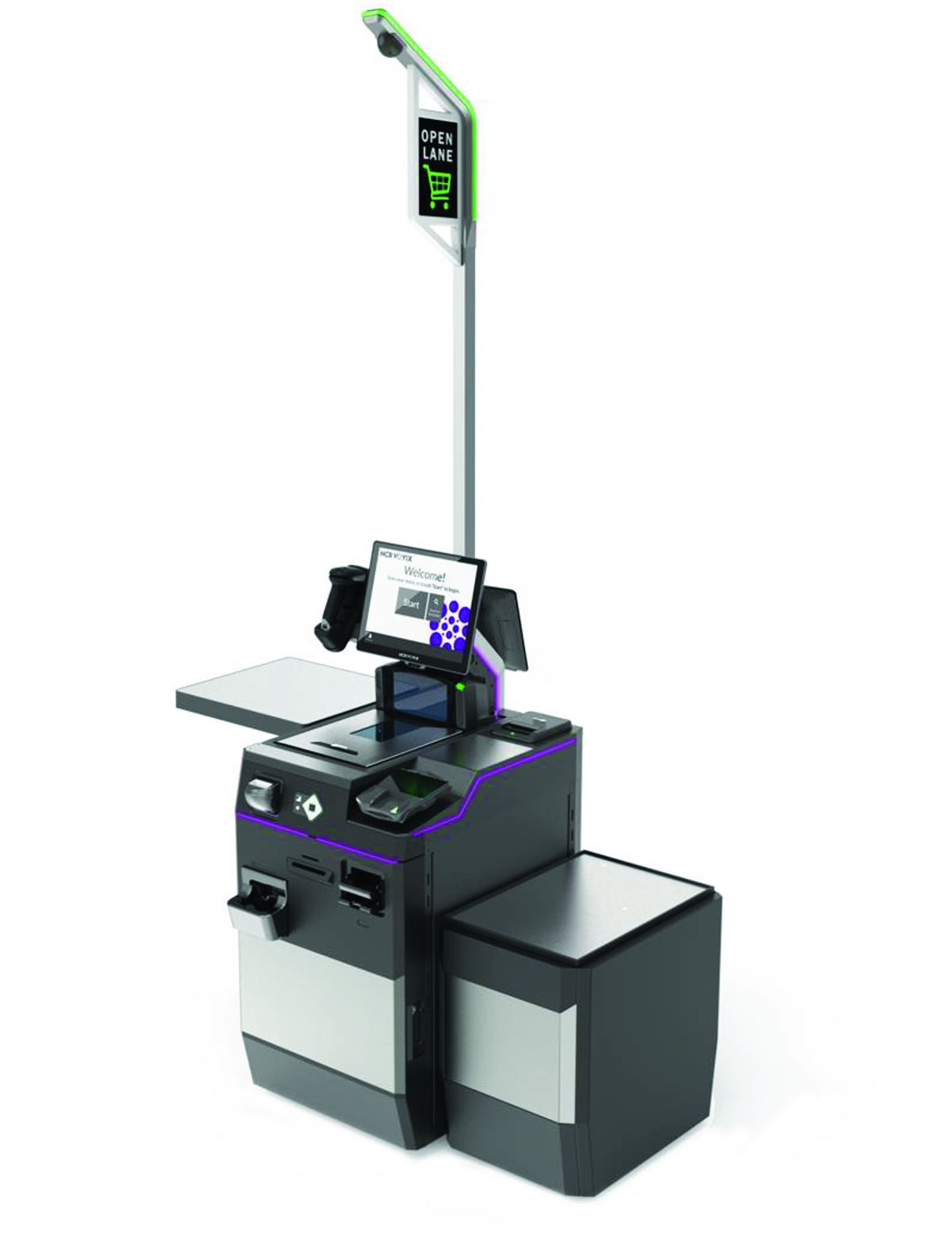 NCR Voyix Self-Checkout lanes at a grocery store