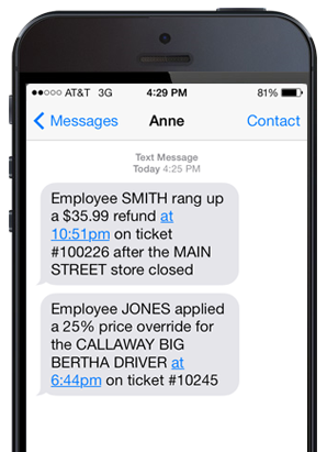 NCR POS System Mobile Alerts